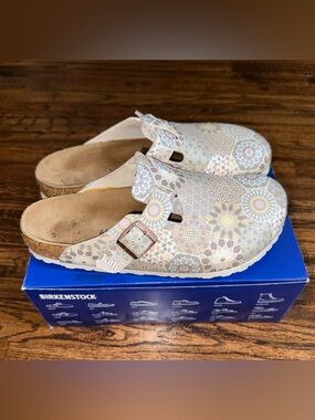 KITH x Birkenstock Boston Birko-Flor Moroccan Tile Slip On Clogs Size 44